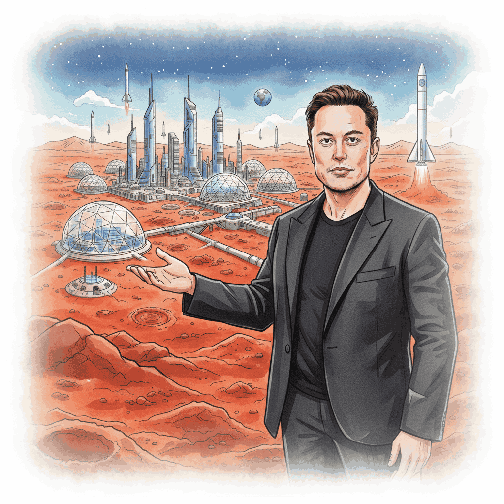 एलोन मस्क – मंगल पर मानव बस्ती का सपना